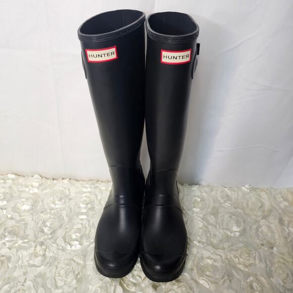 Hunter Original Tall Women's Rain Boots Black W9 - Picture 1 of 9